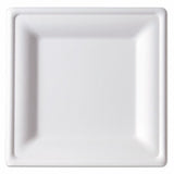 10" Compostable Pearl White Bagasse Square Plates - 100 Count