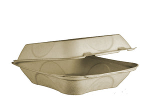 8"x8"x3" Compostable Fiber Clamshell - 300 Count