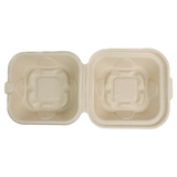8"x8"x3" Compostable Fiber Clamshell - 300 Count