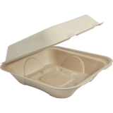 9"x9"x3" Compostable Fiber Clamshell - 300 Count