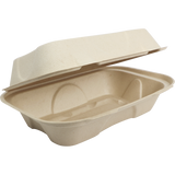 9"x6"x3" Compostable Fiber Hoagie Box - 500 Count