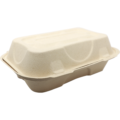 9"x6"x3" Compostable Fiber Hoagie Box - 500 Count