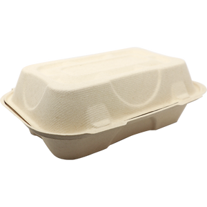 9"x6"x3" Compostable Fiber Hoagie Box - 100 Count