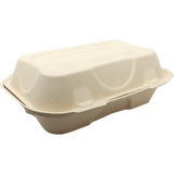9"x6"x3" Compostable Fiber Hoagie Box - 500 Count